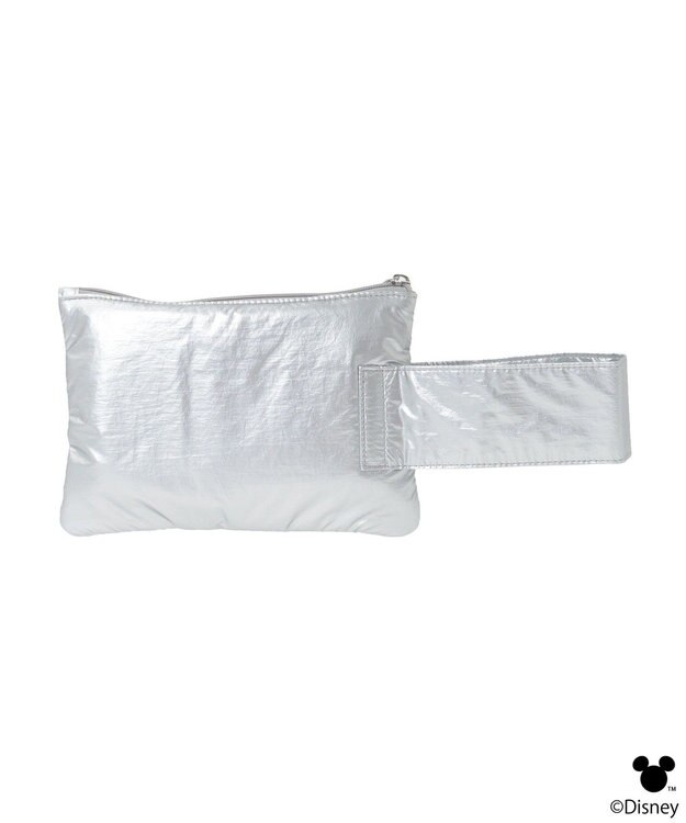 earth music&ecology 【予約】Disney/ミッキーチャーム付きレターモチーフポーチ シルバー
