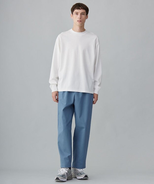 UNFILO MENS 【新色追加】FINE MOVE デニム イージーギャザーパンツ [24年商品] スモーキー ブルー