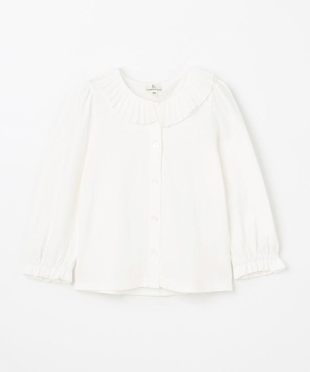 組曲 KIDS 【100㎝】プリーツカラー ブラウス オフホワイト系