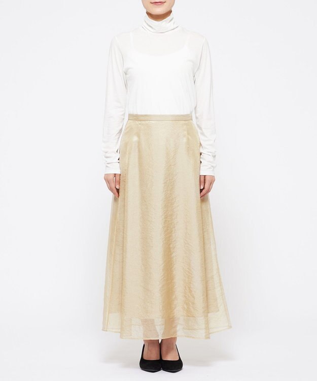 uncrave 【手洗い可】リンクルオーガンジー フレアスカート（uncrave STANDARD） ベージュ