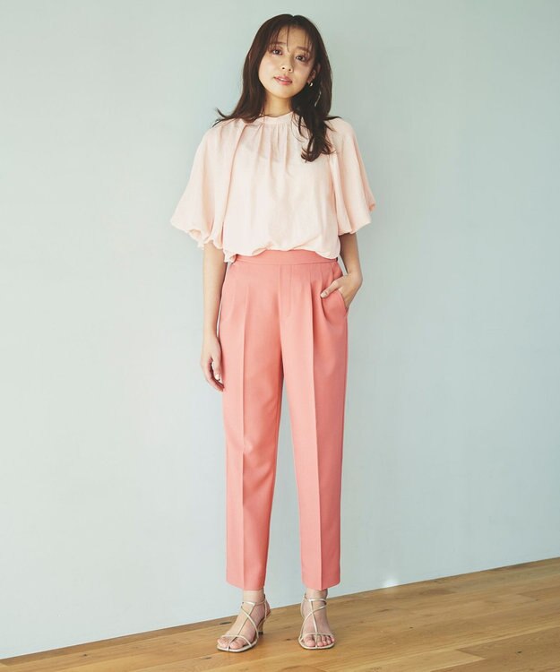 Feroux 美シルエットカラーテーパード パンツ ピンク系