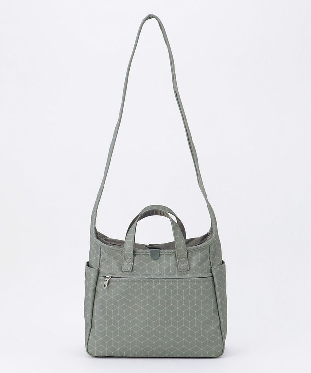 Y'SACCS キュービック×ポイントドット　2WAYトート＆ショルダー　Sサイズ アッシュグリーン