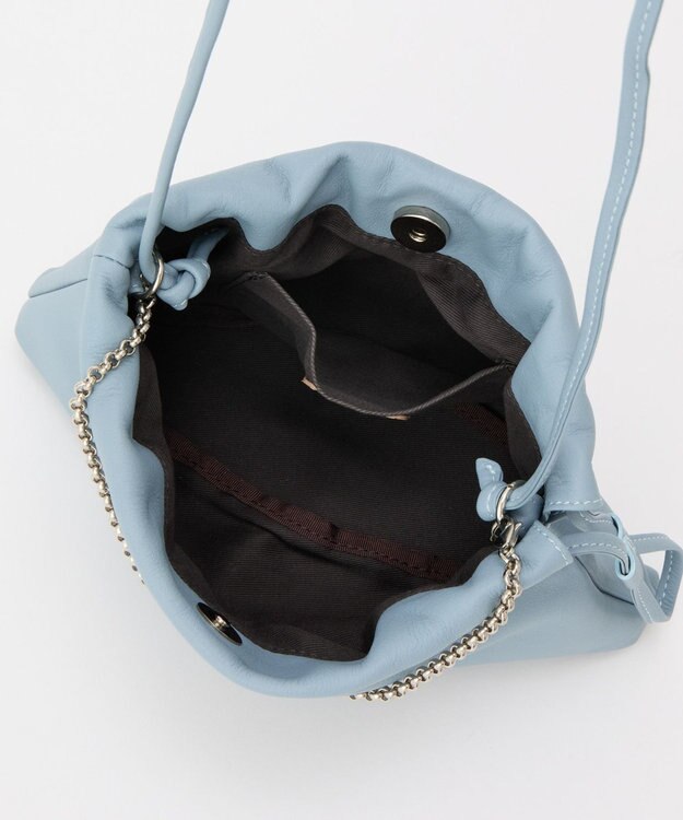 russet レザー巾着ミニショルダーバッグ(CE-1637) L.Blue