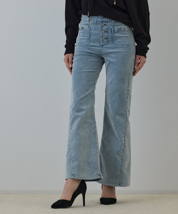 GRACE CONTINENTAL コーデュロイフレアパンツ ブルー