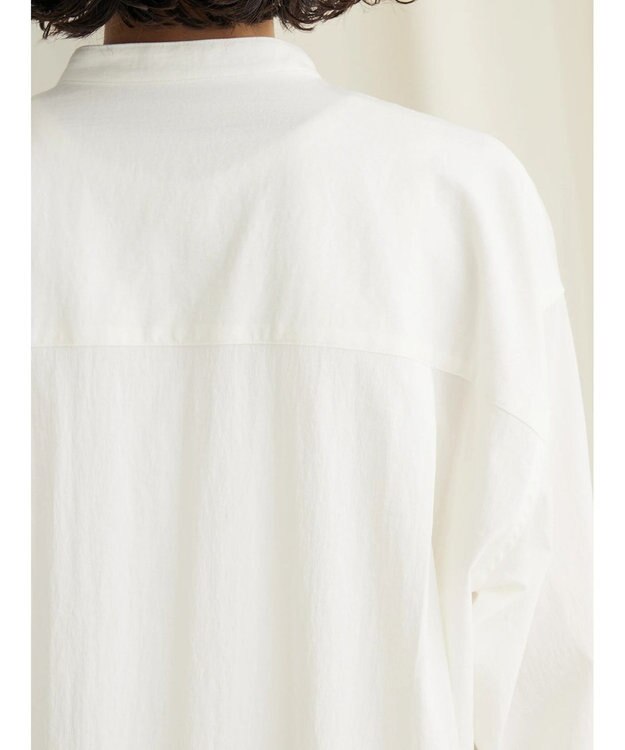 CRAFT STANDARD BOUTIQUE レーヨンデシンバンドカラーシャツ Off White