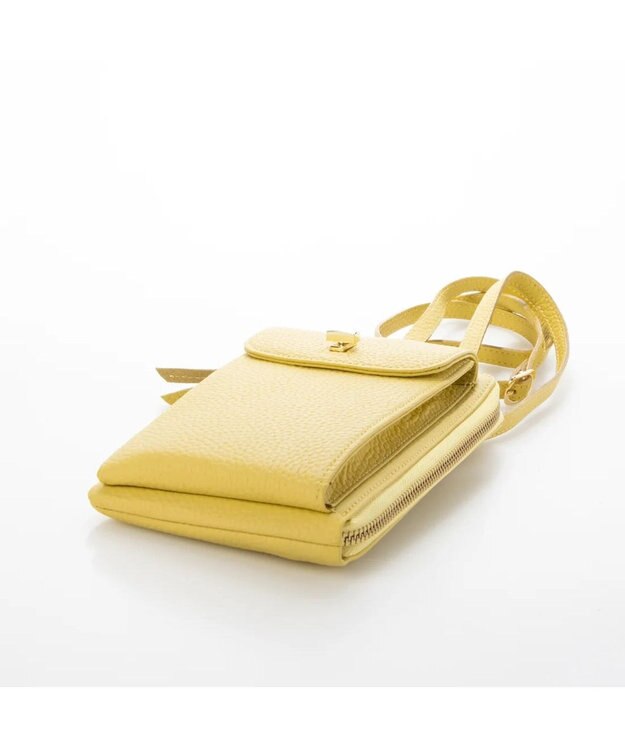 UNBILLION ペルケ perche / 牛革シュリンクタイプモバイルウォレットショルダー　旧8660 イエロー