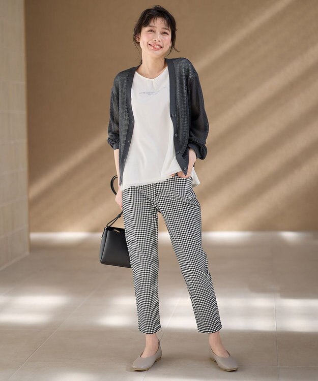 ANY チュールデザインフレンチスリーブTシャツ オフ