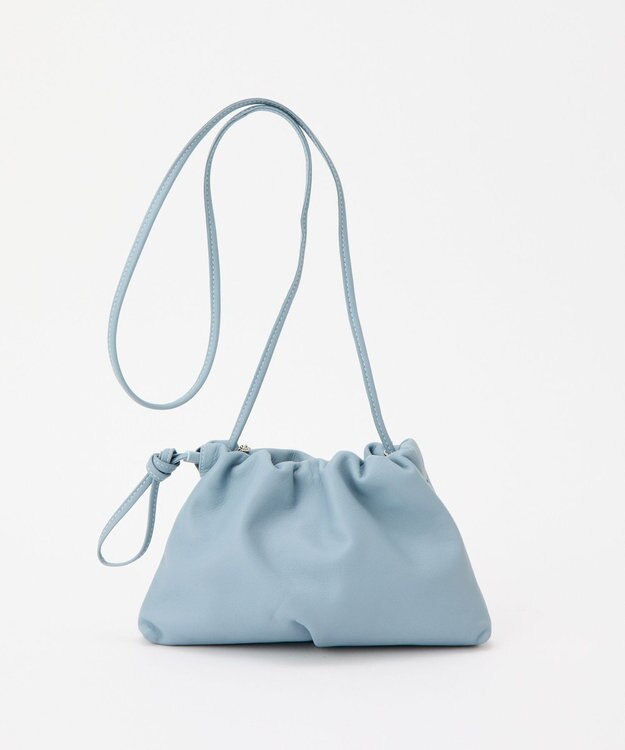 russet レザー巾着ミニショルダーバッグ(CE-1637) L.Blue