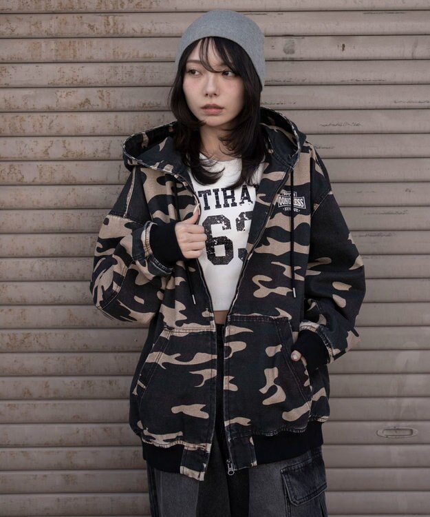 WEGO 【ユニセックス着用ITEM】ワーカーズフードブルゾン 柄1