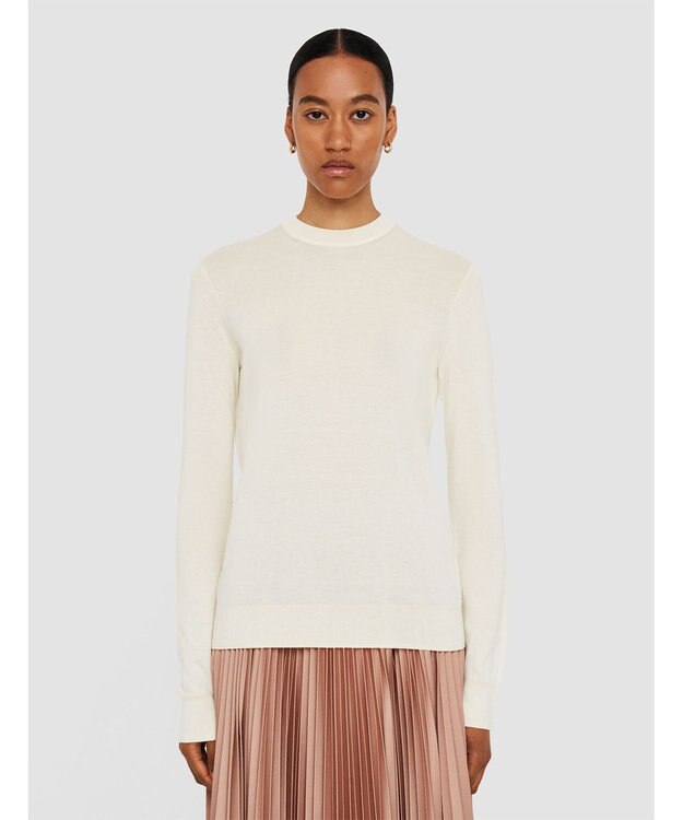 JOSEPH 【洗える】コットンカシミヤ　ラウンドネックニット Ivory