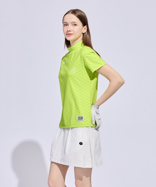 PW CIRCULUS 【WOMEN】エレファント ドットモックネック  ゴルフウェア レディース ライトグリーン系5