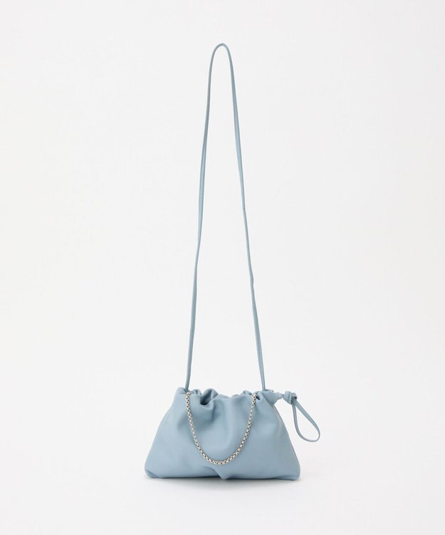 russet レザー巾着ミニショルダーバッグ(CE-1637) L.Blue