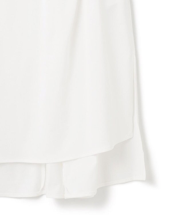 23区 L 【洗える】コンパクトヤーン フレアデザイン ノースリーブ カットソー ホワイト系