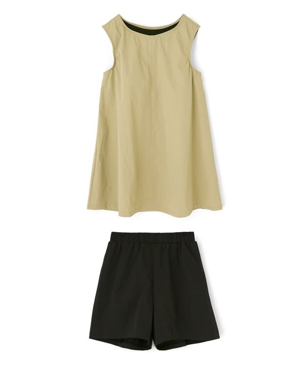 San-ai Resort（三愛水着楽園） 【カップ付きセット水着】タンキニ セット水着　無地【Ungrid（アングリッド）】 ベージュ