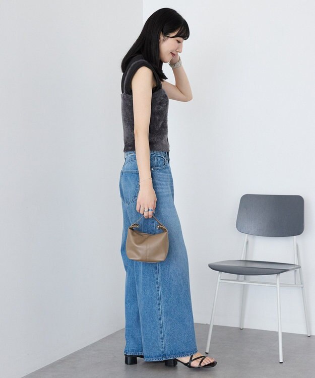 AMERICAN HOLIC 【2WAY】シャギーニットチューブトップ Charcoal Gray