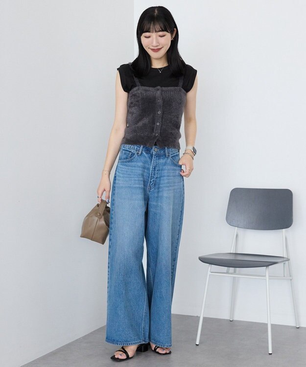 AMERICAN HOLIC 【2WAY】シャギーニットチューブトップ Charcoal Gray