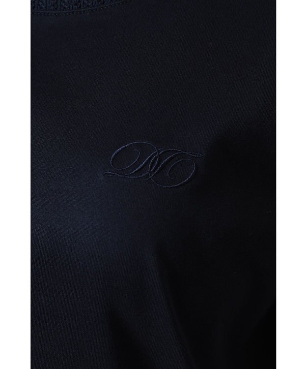 DAKS ミニハウスチェック襟 ダブルカラーTシャツ ネイビー