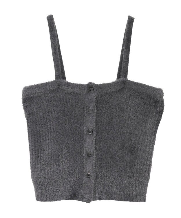 AMERICAN HOLIC 【2WAY】シャギーニットチューブトップ Charcoal Gray