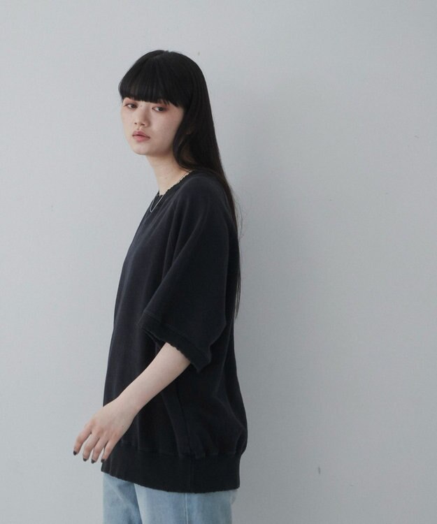 WEGO 【ユニセックス着用ITEM】ハーフスリーブスウェット ブラック