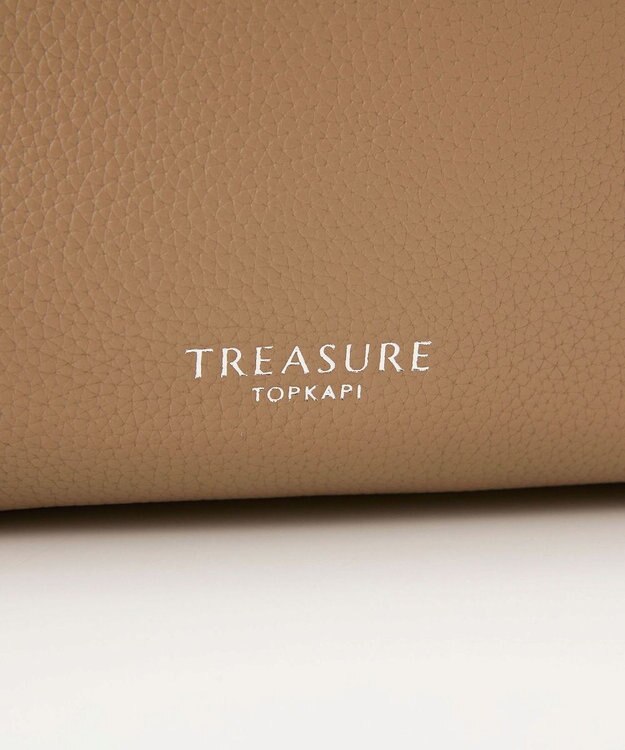 TOPKAPI 【TREASURE TOPKAPI】シュリンクレザー レース 刺しゅう ショルダー付 トートバッグ グレージュ