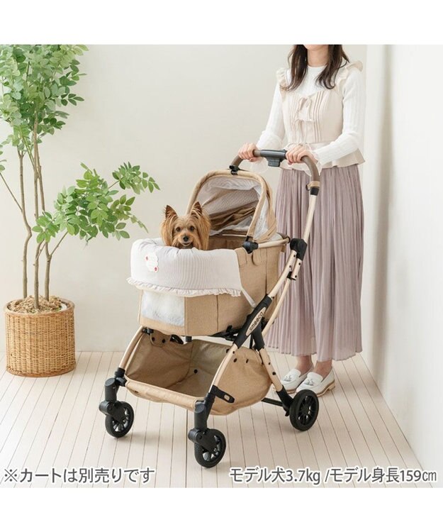 PET PARADISE ペットパラダイス クール カート用 クッション 《苺花柄》 ホワイト×レッド