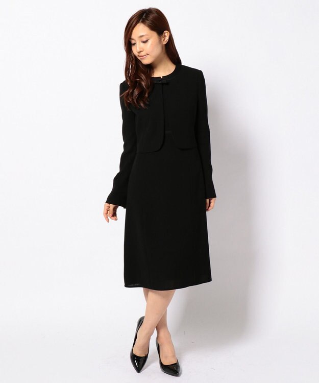 組曲 NOIR モランナ経二重 ジャケット+ワンピース ブラック系
