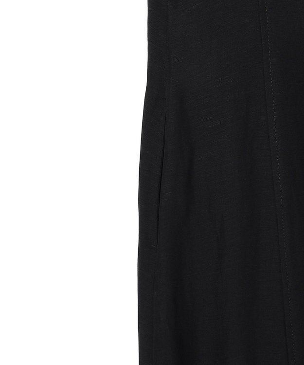 BEIGE， BERNARD / リネン混 フロントジップ スタンドカラードレス Black