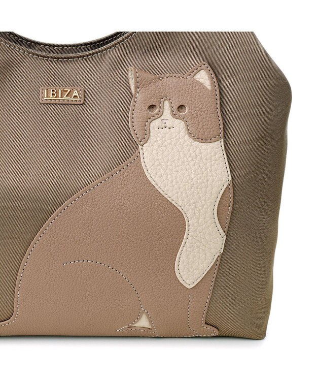 IBIZA アニマーダ　ナイロン　ハンドバッグ モカ