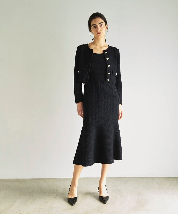 GRACE CONTINENTAL ツイードマーメイドニットワンピース