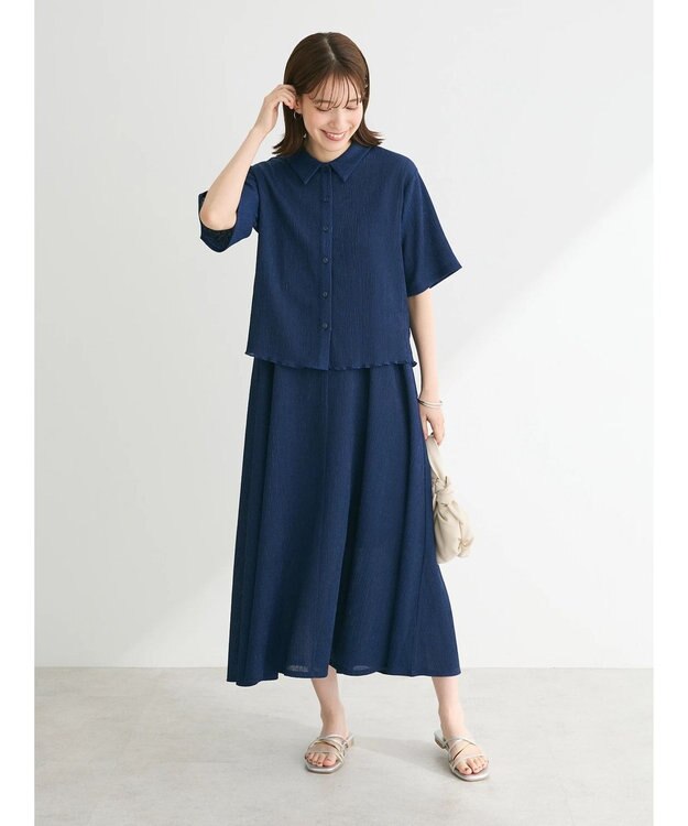 Green Parks BEST PRICE 表面感カットキャミワンピース Blue