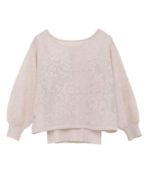 YECCA VECCA 【2点SET】インナーセットレース柄カーディガン Light Beige