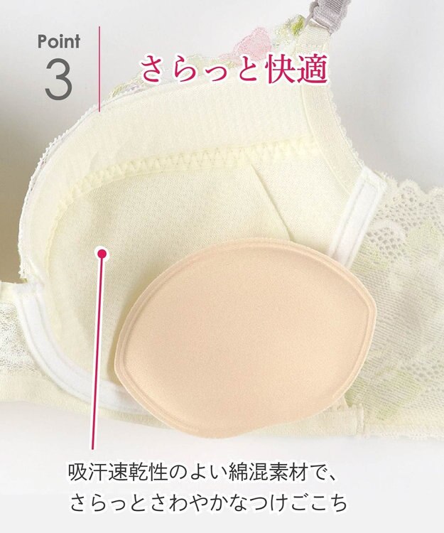 Wing ブラジャー 背中の段差をスムージング 脇高設計 バストの脇流れをブロック 【後ろ姿きれいブラ】 ブラ KB2722 ウイング／ワコール クリーム