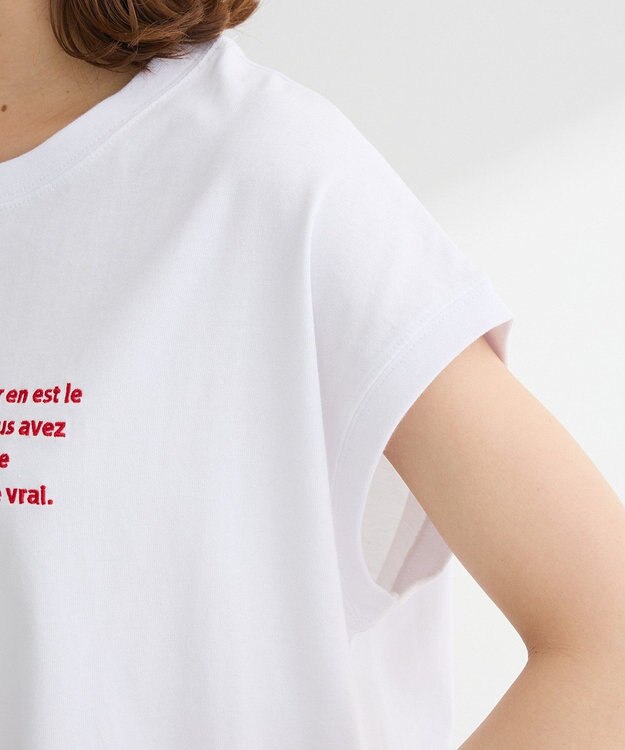 Green Parks ・ｓｗｉｎｇ　ｂｙ　フレンチスリーブ刺繍ＴＥＥ Off White