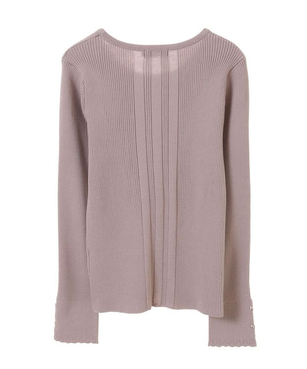 earth music&ecology パール＆ビジュースリーブプルオーバー Pink