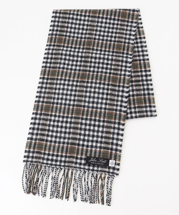 JOSEPH ABBOUD 【John Scott・スコットランド製・英国王室御用達】ラムウール マフラー ダークブラウン系4