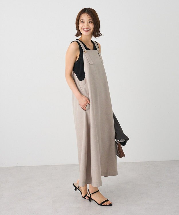 CRAFT STANDARD BOUTIQUE リネンライクフレアジャンパースカート Beige