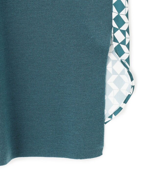 JOSEPH ダイヤゴナルプリント×ニット　ドレス Dark Teal