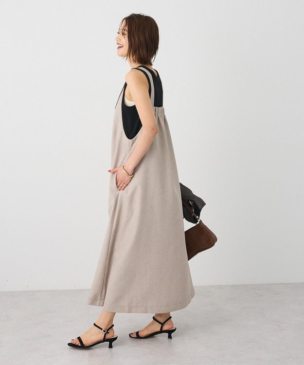 CRAFT STANDARD BOUTIQUE リネンライクフレアジャンパースカート Beige
