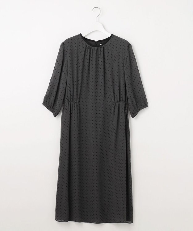 洗える】ドットフロッキープリント ワンピース / J.PRESS LADIES