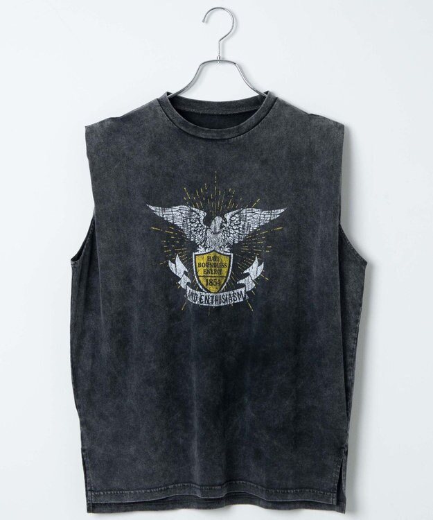 WEGO ヴィンテージウォッシュタックノースリーブT スミクロ