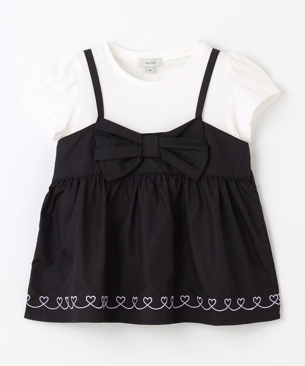 ANY KIDS キャミソール ドッキングTシャツ ブラック
