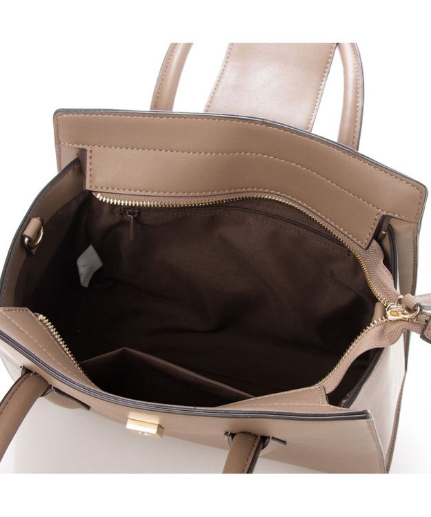 LA BAGAGERIE 【MONICA】ベルテッド2WAYハンドバッグ グレージュ