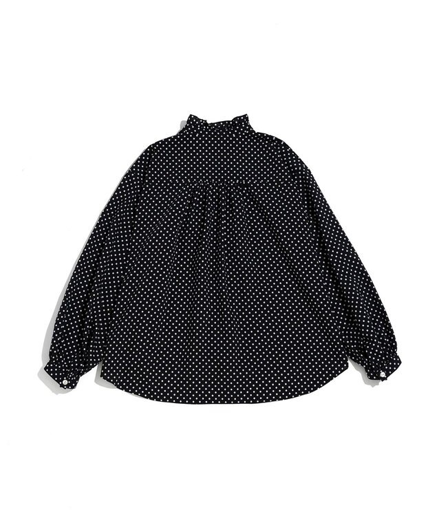 LENO POLKA DOTT BLOUSE / ドットブラウス BLACK
