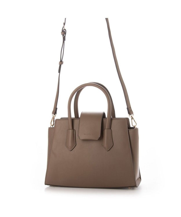 LA BAGAGERIE 【MONICA】ベルテッド2WAYハンドバッグ グレージュ