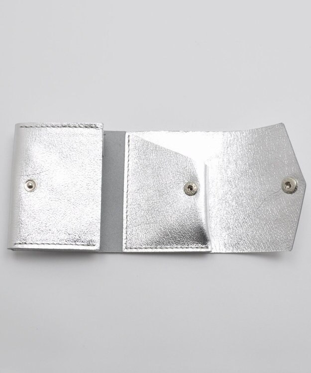blancle メタリックレザー 三つ折りウォレット SILVER