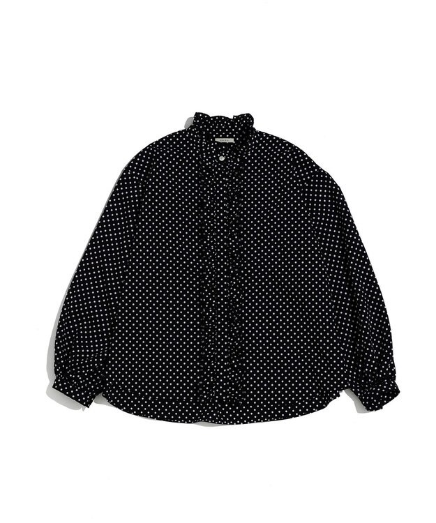 LENO POLKA DOTT BLOUSE / ドットブラウス BLACK