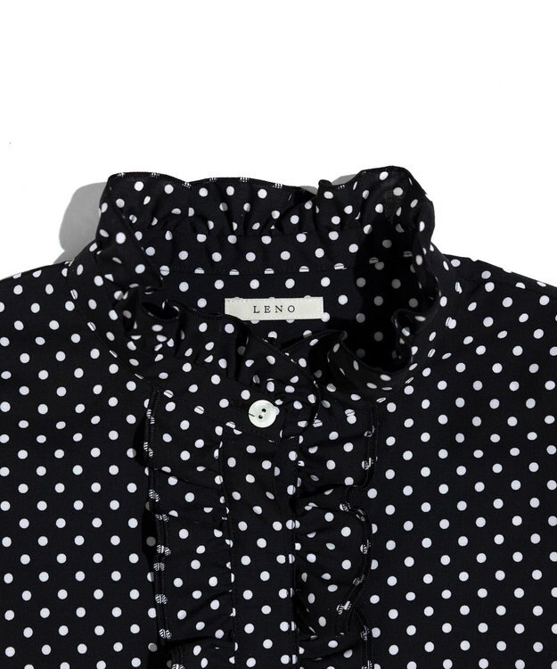 LENO POLKA DOTT BLOUSE / ドットブラウス BLACK