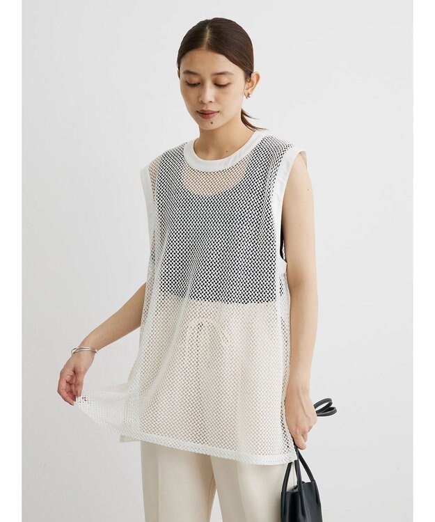 Green Parks メッシュベスト Ecru