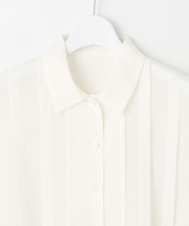 自由区 【カタログ掲載・接触冷感・洗える】シアーラミーローンクロップド丈 ブラウス オフ