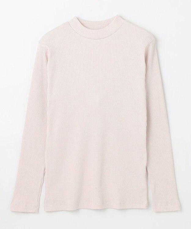 ANY テレコハイネックロングスリーブＴシャツ グレージュ